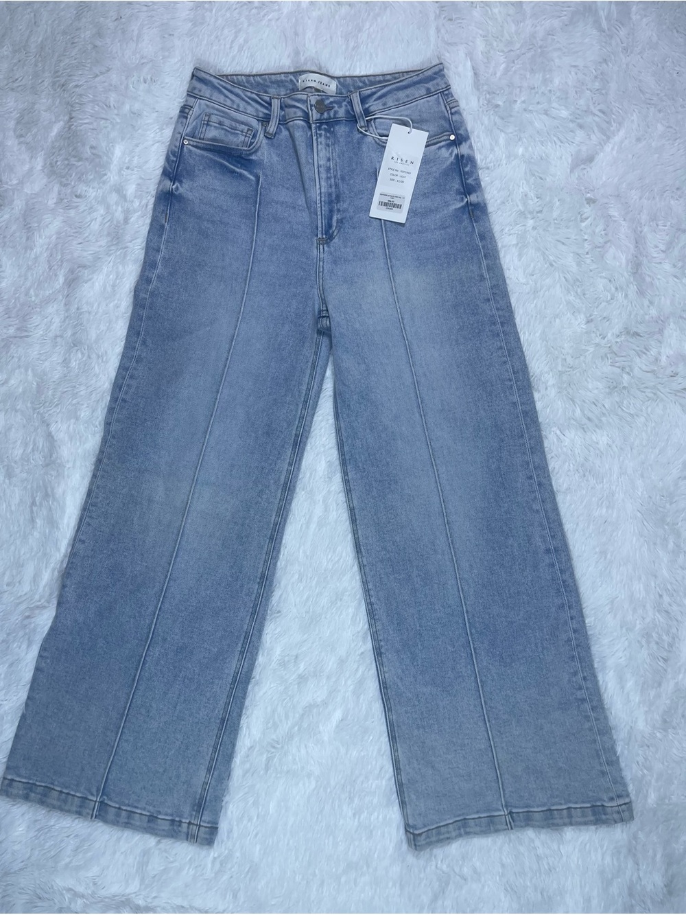 RISEN Los Angeles High-Rise Wide Leg Jeans in Light Blue Wash Size 11/30 NWT